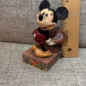Disney Mickey Mouse Heart Figurine - Black, Red, Pink